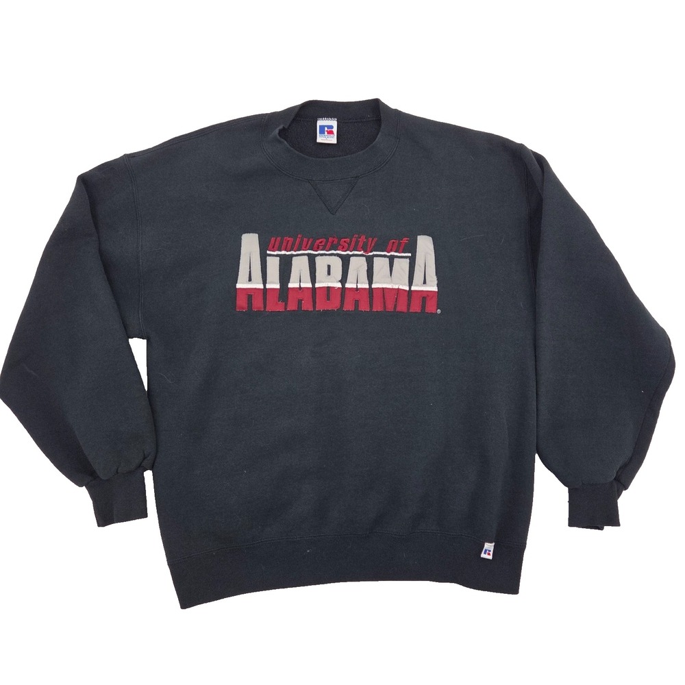 VTG 90s Russell Athletic Alabama Crimson Tide Applique Sweatshirt L USA Made